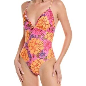 NWT Farm Rio Flowers Garden One-Piece Swimsuit